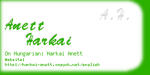 anett harkai business card